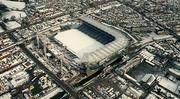 28 February 2001; An aerial view of a snow covered Croke Park in Dublin. Photo by Brendan Moran/Sportsfile