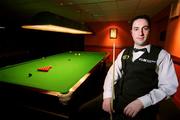 6 March 2001; Irish snooker player Michael Judge during a portrait session in Dublin. Photo by Brendan Moran/Sportsfile