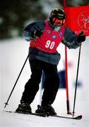 9 March 2001; Ireland's Warren Tate, from Stillorgan, Dublin, on his way to winning Division M03 of the Novice Giant Slalom Final during the 2001 Special Olympics World Winter Games at the Alyeska Ski Resort in Anchorage, Alaska, USA. Photo by Ray McManus/Sportsfile