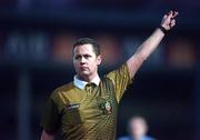 18 December 1999; Referee Aidan O'Regan during the Eircom League Premier Division match between UCD and Derry City at Belfield Park in Dublin. Photo by David Maher/Sportsfile