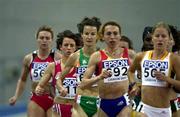 10 March 2001; Ireland's Sonia O'Sullivan (627), 3rd from left in green, competes in her heat of the Women's 1500 metres during the World Indoor Athletics Championships at the Athletic Pavillion in Lisbon, Portugal. Photo by Brendan Moran/Sportsfile