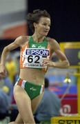 10 March 2001; Ireland's Sonia O'Sullivan (627) competes in the final of the Women's 3000 metres event during the World Indoor Athletics Championships at the Athletic Pavillion in Lisbon, Portugal. Photo by Brendan Moran/Sportsfile