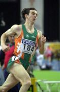 10 March 2001; Ireland's Daniel Caulfield competes in the Men's 800m semi-final during the World Indoor Athletics Championships at the Athletic Pavillion in Lisbon, Portugal. Photo by Brendan Moran/Sportsfile