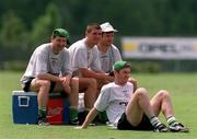 28 June 1994; Republic of Ireland players, from left, Denis Irwin, Roy Keane, Ray Houghton and John Sheridan during a training session ahead of their FIFA World Cup 1994 Round of 16 match against Netherlands in USA. Photo by David Maher/Sportsfile