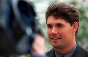 9 March 2001; Padraig Harrington speaks to media at the announcement of his continuation as Mount Juliet's touring professional, at the Merrion Hotel in Dublin. Photo by Damien Eagers/Sportsfile