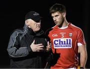 22 January 2016; Cork selector Eamonn Ryan with Eoin Cadogan. McGrath Cup Football Final, Cork v Clare, Mallow GAA Complex, Mallow, Co. Cork. Picture credit: David Maher / SPORTSFILE