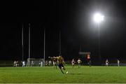22 January 2016; David Tubridy, Clare, kicks a point. McGrath Cup Football Final, Cork v Clare, Mallow GAA Complex, Mallow, Co. Cork. Picture credit: David Maher / SPORTSFILE
