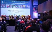 22 January 2016; The discussion panel, from left, Pat Daly, Director of GAA Games and Research, Daragh Sheridan, School of Sport, University of Sterling, John Greene, Sunday Independent, Paudi O'Neill, Chairman, GAA National Hurling Committee, and Professor David Lavallee, University of Stirling, take questions from the floor during the Liberty Insurance GAA Annual Games Development Conference 2016. The theme of the conference was 'The Coach, The Player, The Game: Building Connections'. A range of speakers addressed issues related to the coaching and playing of gaelic games at adult level’. Croke Park, Dublin. Picture credit: Sam Barnes / SPORTSFILE