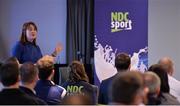 23 January 2016; As part of the GAA Games Development Conference (Saturday 23rd January), the National Dairy Council delivered a sports nutrition seminar presented by Dr Sharon Madigan, Head of Performance Nutrition, Irish Institute of Sport; and Dr Bryan Cullen, High Performance Manager for Dublin GAA and former Dublin footballer. This seminar addressed the many myths and mixed messages about nutrition that can influence players, as well as highlighting exciting research exploring specific benefits that milk may play in a number of aspects of recovery nutrition - namely potential roles in rehydration and muscle recovery. Pictured is Dr Sharon Madigan, Head of Performance Nutrition, Irish Institute of Sport. Croke Park, Dublin. Picture credit: Piaras Ó Mídheach / SPORTSFILE
