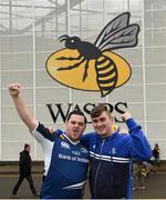 23 January 2016; Leinster supporters Thomas, left, and Conor Smyth, from Cabra, Dublin, ahead of the game. European Rugby Champions Cup, Pool 5, Round 6, Wasps v Leinster. Ricoh Arena, Coventry, England. Picture credit: Stephen McCarthy / SPORTSFILE