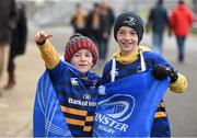 23 January 2016; Leinster supporters Samuel and Christopher Shields, from Maynooth, Co. Kildare, ahead of the game. European Rugby Champions Cup, Pool 5, Round 6, Wasps v Leinster. Ricoh Arena, Coventry, England. Picture credit: Stephen McCarthy / SPORTSFILE