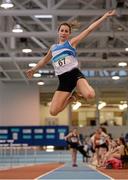 23 January 2016; Rhian Kidd, St L.O'Toole A.C, competing in the long jump during the Girls U15 Pentathlon at the GloHealth Combined National Indoor Championships. AIT International Arena, Athlone, Co. Westmeath. Picture credit: Sam Barnes / SPORTSFILE