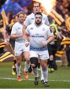 23 January 2016; Martin Moore, Leinster, runs out ahead of the game. European Rugby Champions Cup, Pool 5, Round 6, Wasps v Leinster. Ricoh Arena, Coventry, England. Picture credit: Stephen McCarthy / SPORTSFILE