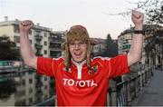 23 January 2016; Munster supporter Mark Brislane, from Cratloe, Co. Clare, in Treviso ahead of tomorrow's Benetton Treviso v Munster, European Rugby Champions Cup, Pool 4, Round 6, clash. Treviso, Italy. Picture credit: Diarmuid Greene / SPORTSFILE