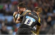 23 January 2016; Dominic Ryan, Leinster, is tackled by Sam Jones, Wasps. European Rugby Champions Cup, Pool 5, Round 6, Wasps v Leinster. Ricoh Arena, Coventry, England. Picture credit: Stephen McCarthy / SPORTSFILE