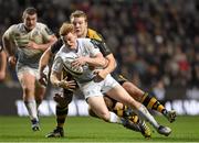 23 January 2016; Cathal Marsh, Leinster, is tackled by Joe Launchbury and George Smith, Wasps. European Rugby Champions Cup, Pool 5, Round 6, Wasps v Leinster. Ricoh Arena, Coventry, England. Picture credit: Stephen McCarthy / SPORTSFILE