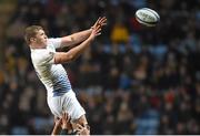 23 January 2016; Ross Molony, Leinster, takes possession in a lineout. European Rugby Champions Cup, Pool 5, Round 6, Wasps v Leinster. Ricoh Arena, Coventry, England. Picture credit: Stephen McCarthy / SPORTSFILE