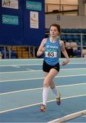 23 January 2016; Susan Nestor St Mary's A.C., competing in the 800m during the Girls U14 Pentathlon at the GloHealth Combined National Indoor Championships. AIT International Arena, Athlone, Co. Westmeath. Picture credit: Sam Barnes / SPORTSFILE