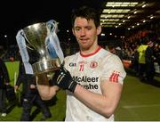 23 January 2016; Tyrone Captain, Mattie Donnelly with the Dr McKenna cup. Bank of Ireland Dr McKenna Cup Final, Tyrone v Derry, Athletic Grounds, Armagh. Picture credit: Oliver McVeigh / SPORTSFILE