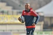 24 January 2016; Munster's Simon Zebo before the game. European Rugby Champions Cup, Pool 4, Round 6, Benetton Treviso v Munster. Stadio Comunale di Monigo, Treviso, Italy. Picture credit: Diarmuid Greene / SPORTSFILE