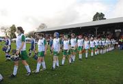 31 October 2009; A general view of the teams making their way out for the start of the game. Camogie/Shinty International, Scotland v Ireland, Bught Park, Inverness, Scotland. Photo by Sportsfile