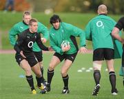 3 November 2009; Shane Horgan and Luke Fitzgerald, left, in action during Ireland rugby squad training. University of Limerick, Limerick. Picture credit: Brendan Moran / SPORTSFILE