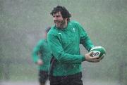 4 November 2009; Shane Horgan in action in the heavy rain during Ireland rugby squad training. University of Limerick, Limerick. Picture credit: Brendan Moran / SPORTSFILE