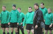 4 November 2009; Forwards coach Gert Smal speaks to his players during Ireland rugby squad training. University of Limerick, Limerick. Picture credit: Brendan Moran / SPORTSFILE
