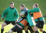4 November 2009; Flanker Jamie Heaslip is tackled by Tom Court, right, during Ireland rugby squad training. University of Limerick, Limerick. Picture credit: Brendan Moran / SPORTSFILE