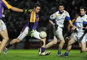 5 November 2009; Cian Ward, Wolfe Tones, shoots to score his side's 1st goal. Meath County Senior Football Final Replay, Wolfe Tones v Senechalstown, Pairc Tailteann, Navan, Co. Meath. Photo by Sportsfile