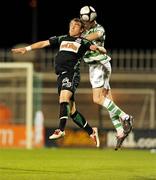 30 October 2009; Aidan Price, Shamrock Rovers, in action against Vinnie Faherty, Galway United. League of Ireland Premier Division, Shamrock Rovers v Galway United, Tallaght Stadium, Tallaght, Dublin. Picture credit: Pat Murphy / SPORTSFILE
