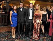7 November 2009; Cork nominees Aoife Murray, left, with Richard Stuart, and Joanne Callahan, right, with Jonathan Browne at the 2009 Camogie All-Stars Awards, in association with O'Neills. Citywest Hotel, Conference, Leisure & Golf Resort, Dublin. Picture credit: Pat Murphy / SPORTSFILE