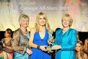 7 November 2009; Rachel Moloney, of Cork, is presented with her Camogie All-Star award by Joan O'Flynn, President of the Camogie Association, and Mary Hanafin T.D., Minister for Social and Family Affairs, during the 2009 Camogie All-Stars Awards, in association with O'Neills. Citywest Hotel, Conference, Leisure & Golf Resort, Dublin. Picture credit: Pat Murphy / SPORTSFILE
