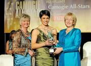 7 November 2009; Anne Marie Hayes, of Galway, is presented with her Camogie All-Star award by Joan O'Flynn, President of the Camogie Association, and Mary Hanafin T.D., Minister for Social and Family Affairs, during the 2009 Camogie All-Stars Awards, in association with O'Neills. Citywest Hotel, Conference, Leisure & Golf Resort, Dublin. Picture credit: Pat Murphy / SPORTSFILE