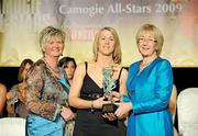 7 November 2009; Mary O'Connor, of Cork, is presented with her Camogie All-Star award by Joan O'Flynn, President of the Camogie Association, and Mary Hanafin T.D., Minister for Social and Family Affairs, during the 2009 Camogie All-Stars Awards, in association with O'Neills. Citywest Hotel, Conference, Leisure & Golf Resort, Dublin. Picture credit: Pat Murphy / SPORTSFILE