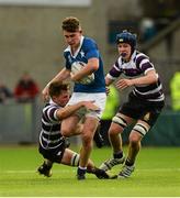 24 January 2016; Derry O'Connor, St Mary's College, is tackled by Jeff Clarkin, left, and Adam Melia, Terenure College. Bank of Ireland Leinster Schools Senior Cup, 1st Round, St Mary's College v Terenure College, Donnybrook Stadium, Donnybrook, Dublin. Picture credit: Dáire Brennan / SPORTSFILE