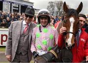 24 January 2016; Owner Rich Ricci, left, and jockey Ruby Walsh after sending out Faugheen to win the BHP Insurances Irish Champion Hurdle. Leopardstown Racecourse, Leopardstown, Co. Dublin. Picture credit: Ramsey Cardy / SPORTSFILE