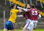24 January 2016; Ultan Harney, Roscommon, and Eamon Brannigan, Galway, confront eachother. FBD Connacht League Final, Galway v Roscommon, Tuam Stadium, Tuam, Co. Galway. Picture credit: David Maher / SPORTSFILE