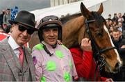 24 January 2016; Owner of Faugheen Rich Ricci with jockey Ruby Walsh after winning the BHP Insurances Irish Champion Hurdle. Leopardstown Racecourse, Leopardstown, Co. Dublin. Photo by Sportsfile