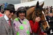 24 January 2016; Owner of Faugheen Rich Ricci with jockey Ruby Walsh after winning the BHP Insurances Irish Champion Hurdle. Leopardstown Racecourse, Leopardstown, Co. Dublin. Photo by Sportsfile