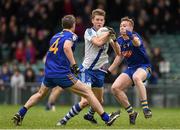 24 January 2016; Aidan Walsh, St Mary's, in action against Brian Power, right, and Paul Flahery, Ratoath. AIB GAA Football All-Ireland Intermediate Club Championship, Semi-Final, St Mary's v Ratoath. Gaelic Grounds, Limerick. Picture credit: Stephen McCarthy / SPORTSFILE