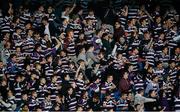 24 January 2016; Terenure College supporters celebrate their side's second try. Bank of Ireland Leinster Schools Senior Cup, 1st Round, St Mary's College v Terenure College, Donnybrook Stadium, Donnybrook, Dublin. Picture credit: Dáire Brennan / SPORTSFILE