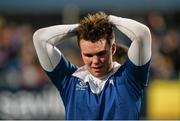 24 January 2016; A dejected Ronan Foley, St Mary's College, after the game. Bank of Ireland Leinster Schools Senior Cup, 1st Round, St Mary's College v Terenure College, Donnybrook Stadium, Donnybrook, Dublin. Picture credit: Dáire Brennan / SPORTSFILE