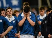 24 January 2016; A dejected Niall McEniff, St Mary's College, leaves the field after the game. Bank of Ireland Leinster Schools Senior Cup, 1st Round, St Mary's College v Terenure College, Donnybrook Stadium, Donnybrook, Dublin. Picture credit: Dáire Brennan / SPORTSFILE