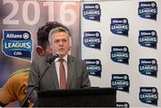 25 January 2016; In attendance at the launch of the 2016 Allianz Football Leagues is Sean McGrath, incoming CEO, Allianz Ireland. The season marks a special milestone as Allianz and the GAA recently announced  five-year extension of their sponsorship. Division 1 champions Dublin face Kerry in the curtain-raiser under lights in Croke Park this Saturday, while Cork welcome Mayo to Pairc Ui Rinn on Sunday. Croke Park, Dublin. Picture credit: Brendan Moran / SPORTSFILE