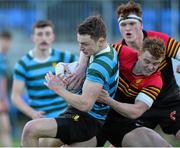 25 January 2016; Ben Kealy, St Gerard's College, is tackled by Tom O'Callaghan, CBC Monkstown. Bank of Ireland Leinster Schools Senior Cup, 1st Round, St Gerard's College v CBC Monkstown. Donnybrook Stadium, Donnybrook, Dublin. Picture credit: Matt Browne / SPORTSFILE