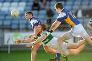 8 November 2009; Cahir Healy, Portlaoise, in action against Shane Clarke, left, and Stephen Finnegan, Senchalstown. AIB GAA Football Leinster Senior Club Championship Quarter-Final, Portlaoise v Senchalstown, O'Moore Park, Portlaoise. Picture credit: Pat Murphy / SPORTSFILE