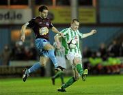 10 November 2009; Paul Crowley, Drogheda United, in action against Chris Shields, Bray Wanderers. League of Ireland Premier Division Relegation Play-Off, Drogheda United v Bray Wanderers, United Park, Drogheda, Co Louth. Photo by Sportsfile