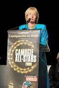 7 November 2009; Mary Hanafin T.D., Minister for Family and Social Affairs, speaking during the 2009 Camogie All-Stars Awards, in association with O'Neills. Citywest Hotel, Conference, Leisure & Golf Resort, Dublin. Picture credit: Pat Murphy / SPORTSFILE