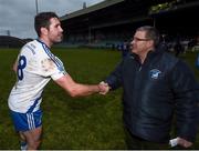 24 January 2016; Bryan Sheehan and St Mary's chairman Mossey Coffey after the game. AIB GAA Football All-Ireland Intermediate Club Championship, Semi-Final, St Mary's v Ratoath. Gaelic Grounds, Limerick. Picture credit: Stephen McCarthy / SPORTSFILE